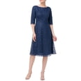 thumbnail image 1 of Js Collection Womens Sophia Embroidered Midi Dress, Blue/10, 1 of 5