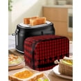 thumbnail image 4 of Red Black Plaid Small Toaster Cover 2 Slice, Kitchen Appliance Covers, Country Vintage Star Abstract Gingham Toaster Oven Cover with Loop, Bread Machine Cover Polyester Dust Cover Protection, 4 of 4