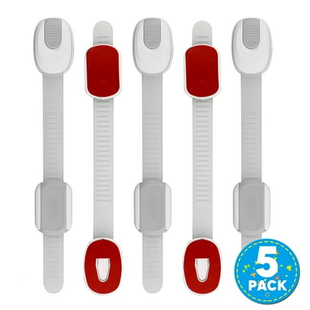 - Baby Safety Locks | Child Proof Cabinets, Drawers, Appliances, Toilet Seat, Fridge and Oven | Tools Not Required | Uses 3M Adhesive with Adjustable Strap and Latch System (5-Pack White)