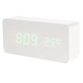 thumbnail image 5 of LED Alarm Clock with Temperature Wooden Date Display Voice Control Bamboo 13 -12, 5 of 5