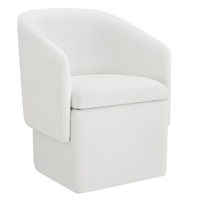 Spruce & Spring Temara Upholstered Storage Dining Chair with Casters Indoor Fabric Dining Chair