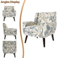 thumbnail image 5 of UIXE Floral Accent Chairs Linen Fabric Armchair for Living Room Bedroom Side Sitting for Home Office, Pattern Leaf, 5 of 7
