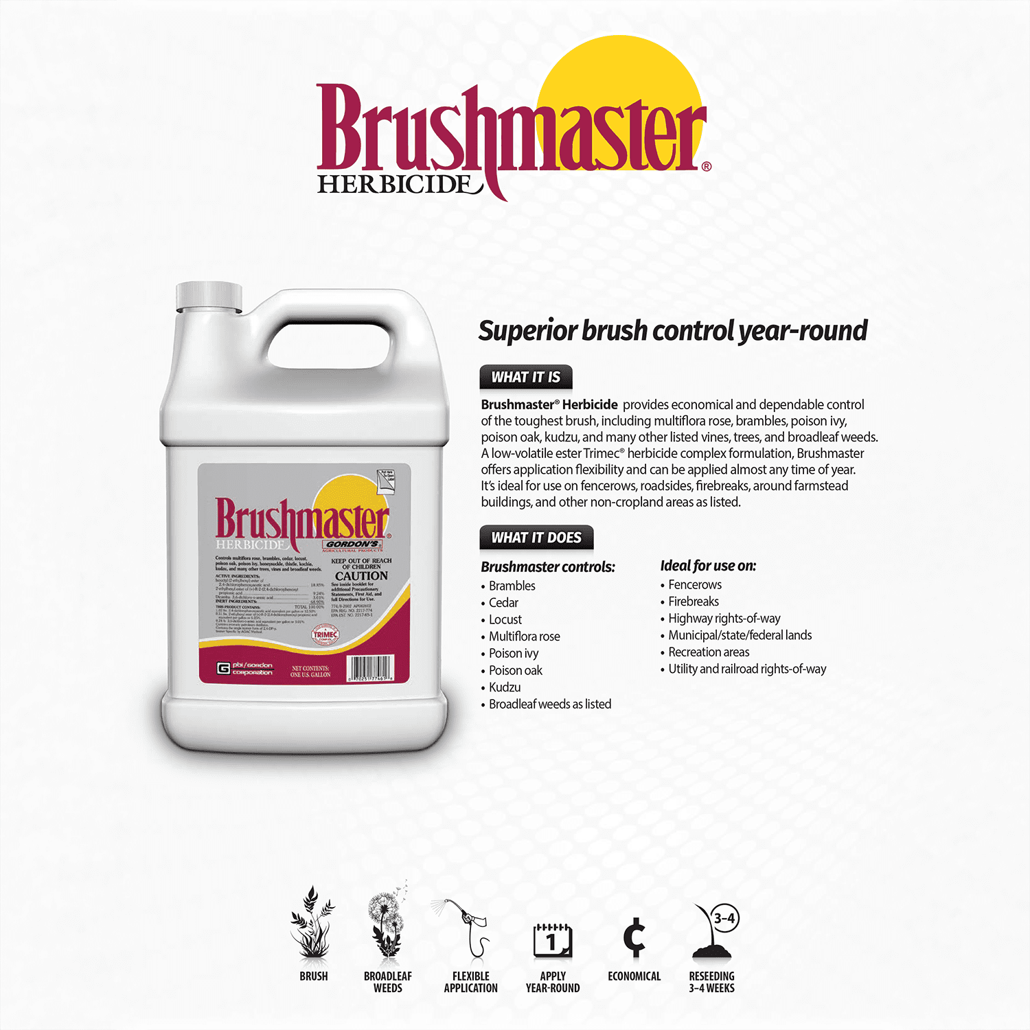Brushmaster Herbicide - 128 fl oz Jug by PBI-Gordon