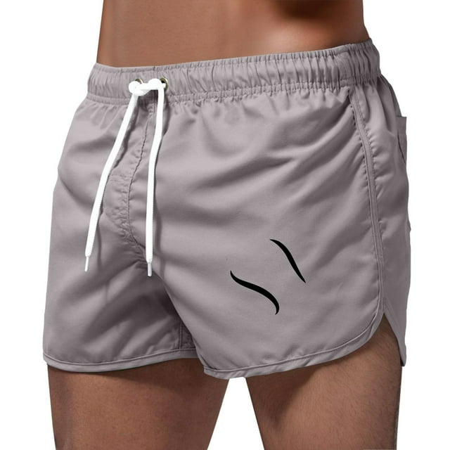 HXWCHs Short de Bain Produit Short de Planche pour Hommes Plage Décontracté Sport Imprimé Caleçon 3 Pouces pour Natation Surf Plateforme Titre de Compétition s Gris