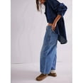 thumbnail image 5 of Women - Jeans Casual Wide Leg Elastic Mid Rise Boyfriend Y2k Loose Denim Pants with Drawstring  M, 5 of 6