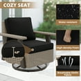 thumbnail image 6 of INTER HUT Serenity Retreat 360° Swivel Rocker Patio Chair, Outdoor Rattan Swivel Chair with Cushions, Set of 4, Beige/Black, 6 of 9