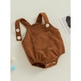 thumbnail image 3 of Bagilaanoe Newborn Baby Girl Boy Corduroy Rompers Solid Color Sleeveless Bodysuits 3M 6M 12M 18M 24M Infant Fall Casual One Piece Short Jumpsuit, 3 of 8