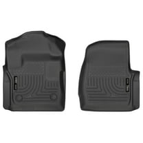 Husky Weatherbeater Floor Mats Fit 2017-2025 Ford F-250/F-350 Regular Cab w/ Carpet Flooring Front Black 2 Pc