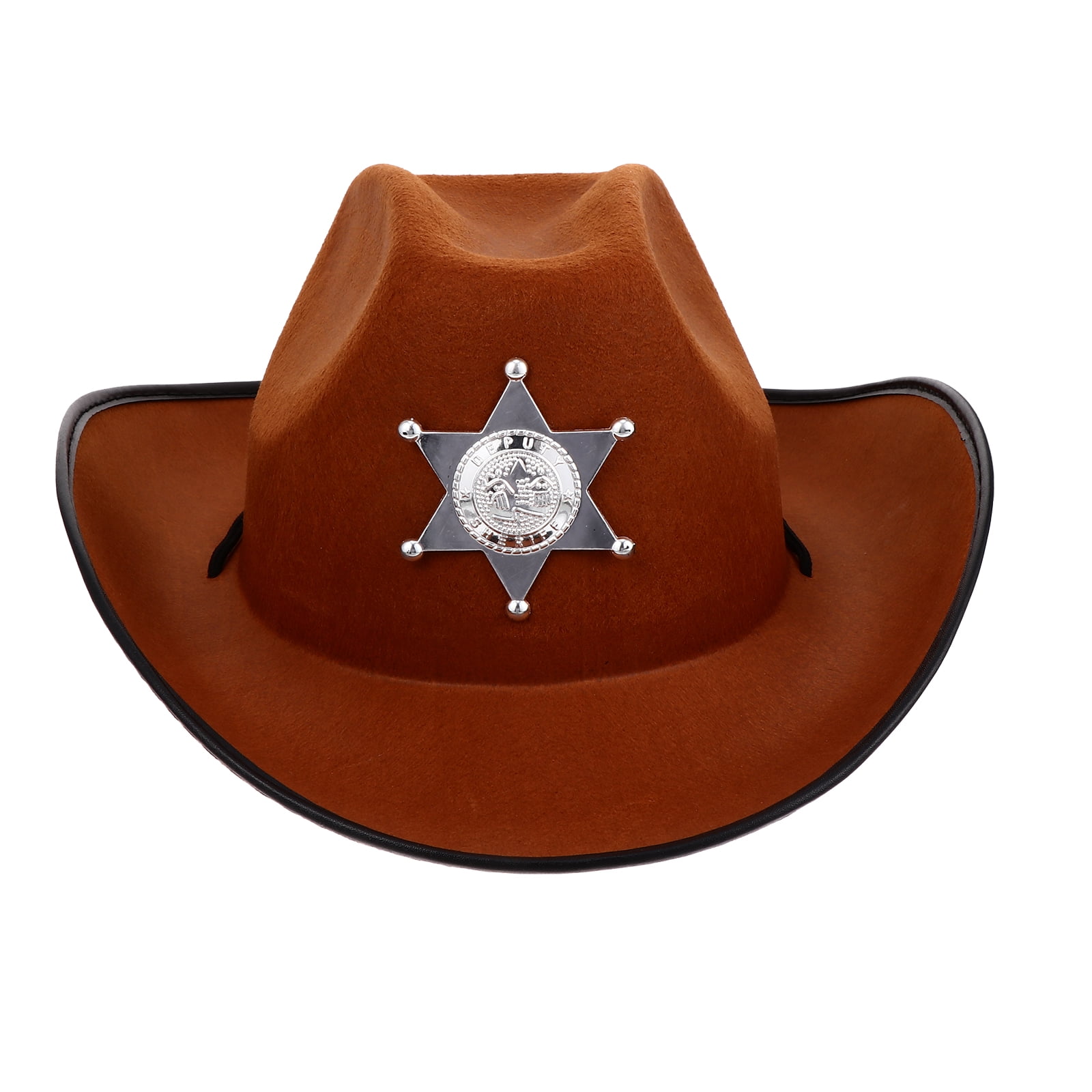 HEMOTON Six-pointed Star Badge Western Cowboy Hat Fashion Outdoor Sun Visor  Ethnic Hat - Walmart.com