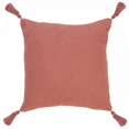thumbnail image 4 of LR Home Ox Bay Hand-Woven Red/Orange Solid All-Natural Cotton Pillow Cover, 4 of 9