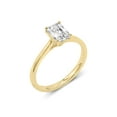 thumbnail image 2 of 14K Yellow Gold Radiant Shape Lab Grown Diamond Cathedral Solitaire Engagement Ring - 3 Carat (Ring Size: 7.5), 2 of 4