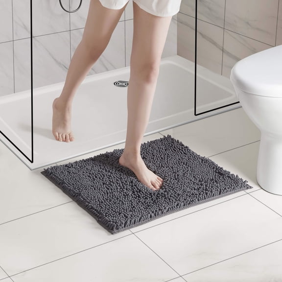 LammaLoe Bath Rug, Chenille Bathroom Rug, Absorbant Bath Mat for Bathroom Decor, Shower Mat 17x24