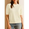 thumbnail image 5 of Arach&Cloz Women's Wool Blend Soft Fuzzy Puff Sleeve Cute Casual Fall Sweaters 2025, 5 of 7