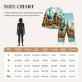 thumbnail image 4 of Salouo Iconic Global Landmarks Pattern Women's Pajamas Set Long Sleeve Button Down Sleepwear Soft Pj Lounge Sets for women 2 Piece Pjs Set with Long Pants-XX-Large, 4 of 7
