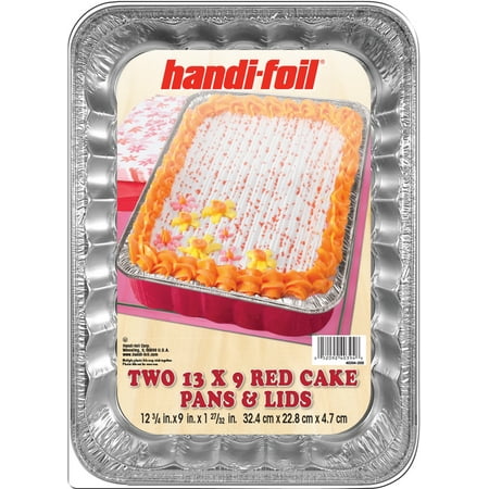 Handi-Foil Aluminum Cake Pans with Lids, 13 x 9 Inch, 2 Count