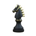 thumbnail image 3 of Thinsony Pièces d'Échecs Statue avec Peinture Dorée Résine Cadeau pour Bureau Salon Bureau Forme Roi Blanc Forme Cheval Noir, 3 of 6