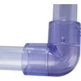 thumbnail image 2 of Clear PVC Pipe Fitting (bluish tint): 90 Degree Elbow, Schedule 40/80, 1/2 Inch PVC Pipe Socket (0.84 Inch ID), 2 of 3