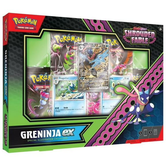 Pokemon Scarlet & Violet Shrouded Fable Greninja ex Special Illustration Collection (5 Booster Packs, 3 Promo Cards & More)