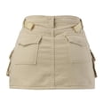 thumbnail image 6 of Youmylove Women Mini Cargo Skirt Low Waist Short Denim Jean Skirt Casual Versatile Beach Trendy, 6 of 7