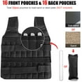 thumbnail image 4 of Weighted Vest Workout Equipment Body Weight Vest for Men Women Max Loading 15kg/35kg Adjustable Weighted Vest Weight Jacket Exercise Weight Loading Cloth Strength Training (Empty), 4 of 8