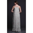 thumbnail image 4 of Bimba Light Gray2 Floral Blossom & Peony Womens Sleepwear Long Nightgown Printed Spaghetti Strap Ladies Nightwear Large, 4 of 5