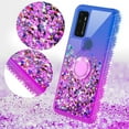 thumbnail image 4 of AT&T Radiant Max 5G Case / Fusion 5G Case / Cricket Dream 5G Case / Innovate 5G Case Ring Stand Liquid Glitter 360 Degree Protection Phone Case Cover w/Screen Protector - Purple/Blue, 4 of 6