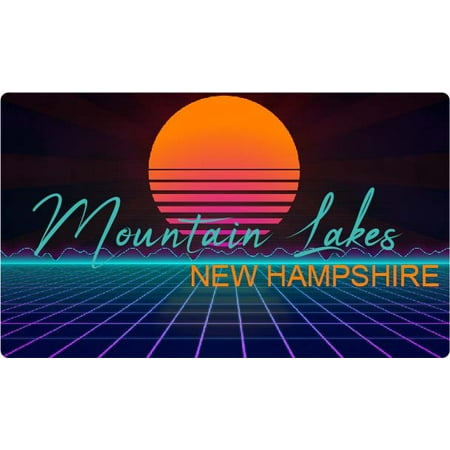 

Mountain Lakes New Hampshire 4 X 2.25-Inch Fridge Magnet Retro Neon Design