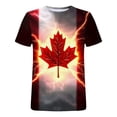 thumbnail image 5 of Fewfanhot Women's Canada Day Maple Leaf Print T-Shirt, Crew Neck Patriotic Short Sleeve Tee, Casual Summer Loose Fit Top, S-3XL, 5 of 5
