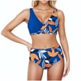 thumbnail image 3 of Traje de baño de 2 piezas para mujer, trajes de baño para mujer, traje de baño de dos piezas de talla grande para mujer con estampado floral y cintura alta., 3 of 3