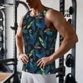 thumbnail image 5 of Rateoe Dinosaur Pattern Sleeveless Gym Shirt Muscle Tee Breathable Workout Shirt Slim-Fit Tank Quick Dry Fit Muscle Tank Top Bodybuilding Sleeveless T Shirt-3X-Large, 5 of 7