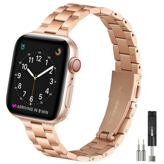 WFEAGL Thin Band Apple Watch Stainless Steel Metal Replacement Adjustable 38mm 40mm 41mm
