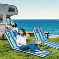 thumbnail image 2 of Costway Ensemble de 3 Pcs de Tapis pour Chaise Longue de Plage 2 Chaises Longues Réglables avec Table à Rayures, 2 of 9
