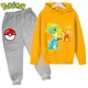 thumbnail image 1 of Ropa Deportiva de Pokémon para niños, Sudadera con capucha y pantalones de Pikachu de manga larga, conjuntos de 2 piezas, otoño, 1 of 1