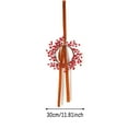 thumbnail image 2 of Yucurem Small Christmas Wreaths for Kitchen Cabinet, Christmas Red Berry Wreath with Ribbon for Xmas Table Centerpiece Front Door Window Stair Decor, 2 of 7