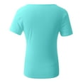 thumbnail image 5 of YFPWM Professional Clothes for Women for Work Ruched Blouse Fall Henley Top Front Twist Tops Flowy Cute Tunic O-Neck Tops Solid Color T-Shirts Short Sleeve Blouse, 5 of 5