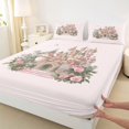thumbnail image 3 of Homewish Floral Castle Girl 4 Pieces Queen Sheet Sets,Dreamy Princess Ultra Soft Flat Sheet,Chic Flowers Rose Queen Fitted Sheet,Breathable Home Decor, 3 of 7
