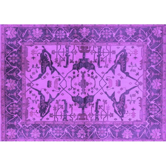 Ahgly Company Indoor Rectangle Oriental Purple Industrial Area Rugs, 5' x 7'