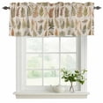 thumbnail image 2 of Brown Summer Botanical Valances for Windows, Decorative Rod Pocket Window Valance Curtains, Tropical Plants Farmhouse Short Curtain Drapes for Kitchen/Bathroom/Living Room, 2 Panels, 60" W x 18" L, 2 of 8