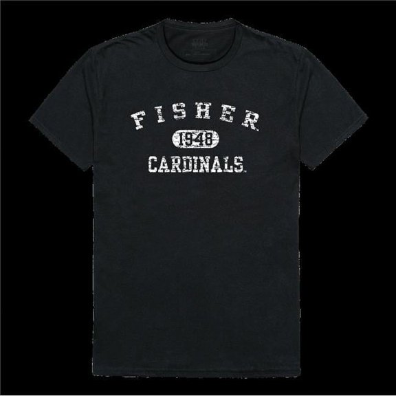 W Republic 574-739-BLK-03 St. Johns University Fisher Cardinals Distressed Arch College T-Shirt, Black - Large