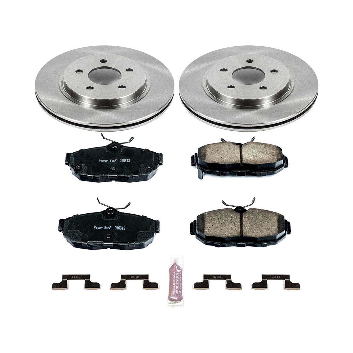 Power Stop Rear Stock Replacement Brake Pad and Rotor Kit KOE5941 Fits 2012 Ford Mustang