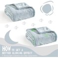 thumbnail image 7 of Dinosaur Throw Blanket Glow in The Dark Blue Lightweight Flannel Fleece Throw Blankets for Nursery Couch Bed Decor Magical Blankets All Seasons Gift for Girls Boys Baby Kids 50x60 Inch, 7 of 7