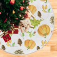 thumbnail image 3 of FMSHPON Mushrooms Fall Leaves Pumpkins Xmas Christmas Tree Skirt Stand Mat for Holiday Party Decoration Indoor Outdoor 36 inches, 3 of 6