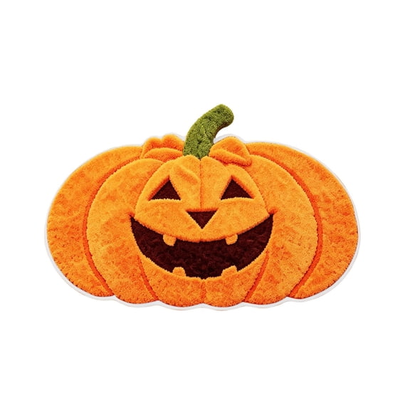 Halloween Pumpkin Bathroom Rug,Non Slip Bath Mat,Cute Pumpkin Rug, Soft Washable for Halloween Bathroom Decor