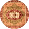 thumbnail image 1 of Ahgly Company Indoor Round Abstract Orange Modern Area Rugs, 7' Round, 1 of 4