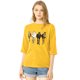 thumbnail image 1 of INSPIRE CHIC Camiseta Suelto Con Hombros Descubiertos Y Mangas 3/4 Para Mujer Amarillo XL, 1 of 6