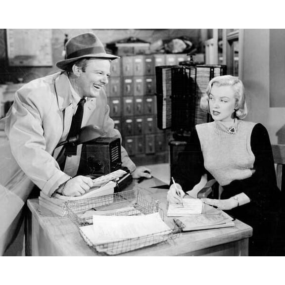 Home Town Story 1951 Marilyn Monroe taking notes Alan Hale Jr smiles 5x7 photo poster