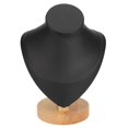 thumbnail image 1 of Présentoir à colliers en cuir PU et flanelle pour magasin de détail, noir, 1 of 4