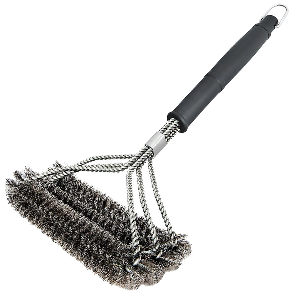 Stainless Steel BBQ Brush Three-head Oven Grill Cleaning tool