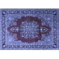 thumbnail image 1 of Ahgly Company Machine Washable Indoor Rectangle Medallion Blue Traditional Area Rugs, 7' x 9', 1 of 4