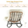 thumbnail image 4 of Papasan Rocking Chair with Foot Rest, Oversized Papasan Chair with Thick Removable Cushion and Metal Frame, Lounge Chairs and PE Rattan Rocker for Patio, Porch, Garden, Lawn, Living Room, 4 of 7